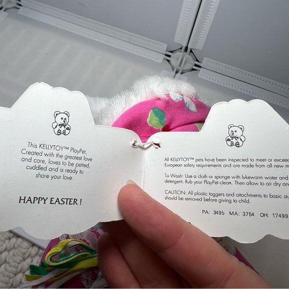 Kuddle Me Toys Vintage Plush Bunny Rabbit Pink Easter Stuffed Kellytoy - Picture 6 of 6